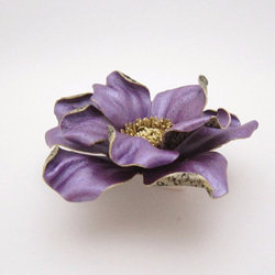 皮革胸花Rosa Canina（紫色） 第4張的照片