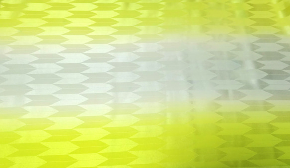 正絹 長襦袢地 はぎれ【矢絣模様】黄色･グレー暈し ５０cm 2枚目の画像