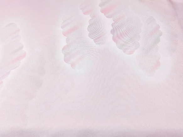 正絹 長襦袢地 はぎれ【雲模様】ピンク暈し ５０cm 2枚目の画像