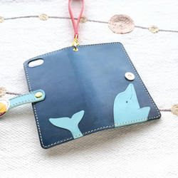 ＊Dolphin show sumaho case／イルカのショー＊青／全機種 4枚目の画像