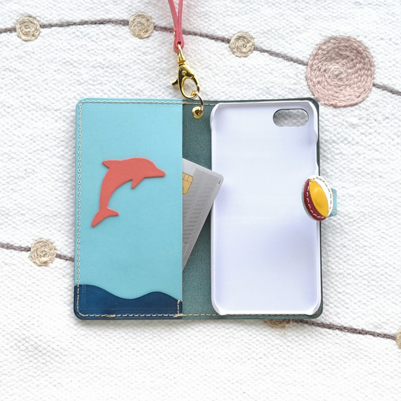 ＊Dolphin show sumaho case／イルカのショー＊青／全機種 5枚目の画像