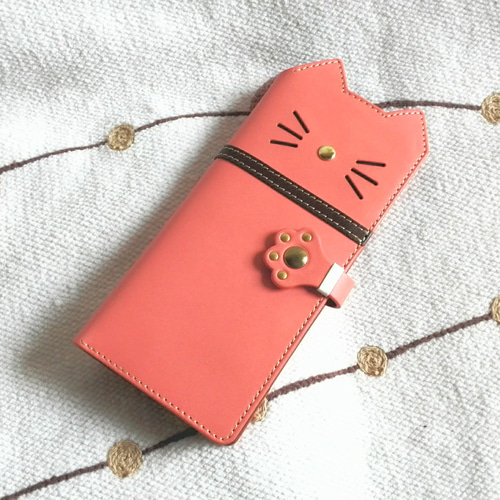 ガバッと開く小銭入れ＊猫さん 長財布＊ボックスタイプ 長財布 craft