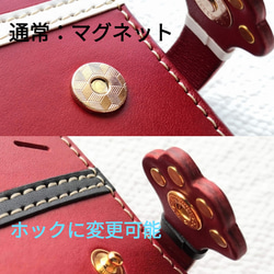 ＊leather sumyaho case＊手帳型 猫のレザースマホケース＊リボン付き＊グレー／全機種 4枚目の画像