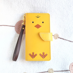手帳型スマホケース＊ひよこ(鳥) #2＊黄色＊全機種 1枚目の画像