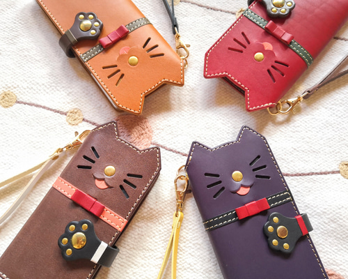 undercover 猫刺繍 レザーケース 新品未使用 1_34d7453d4eab0e6b120456ea344b
