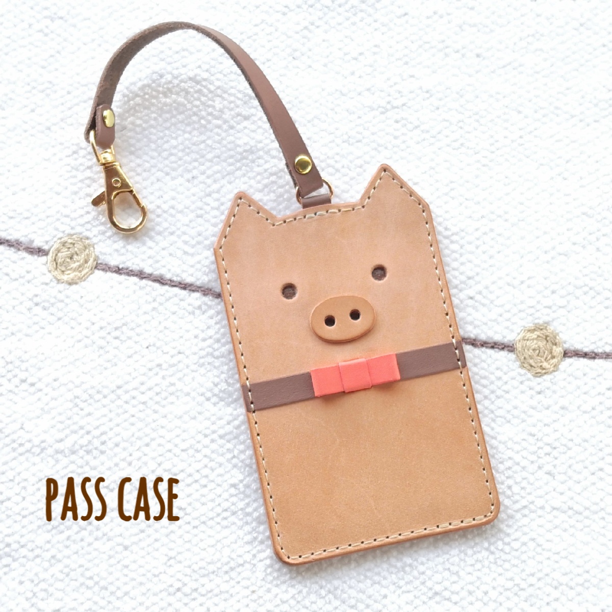 一緒にお出かけパスケース＊豚