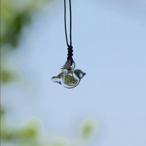 小鳥のアロマペンダント（クリア） 6枚目の画像