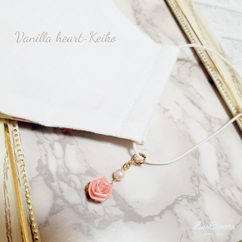 ♪614❤️ 薔薇 花 ビーズ マスクチェーン マスクチャーム マスク