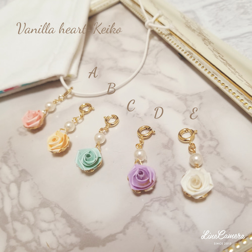 ♪614❤️ 薔薇　花　ビーズ　マスクチェーン　マスクチャーム　マスク ♪614❤️ 薔薇 花 ビーズ マスクチェーン マスクチャーム マスク