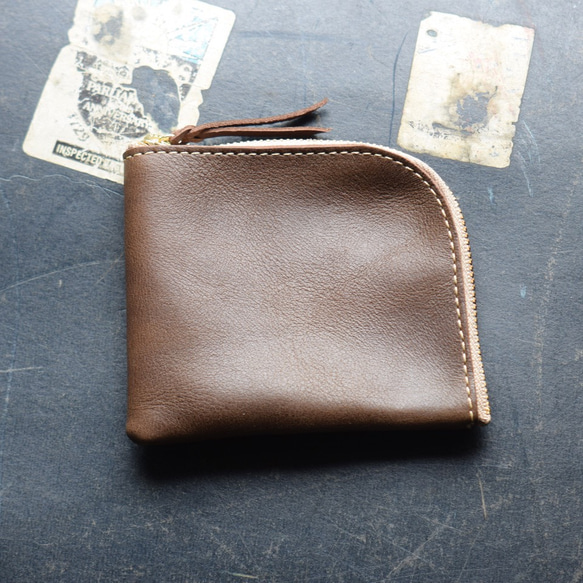 Short Zip Wallet (Dark Brown) 1枚目の画像