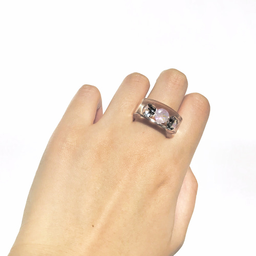shiny clear ring 《スワロフスキー*ラベンダーディライト・クリスタル