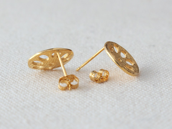 レンコンピアス M〔 sv / gold plating or rhodium plating 〕 3枚目の画像