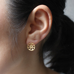 レンコンピアス M〔 sv / gold plating or rhodium plating 〕 4枚目の画像
