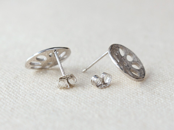 レンコンピアス M〔 sv / gold plating or rhodium plating 〕 6枚目の画像