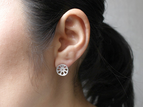 レンコンピアス M〔 sv / gold plating or rhodium plating 〕 7枚目の画像