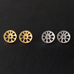 レンコンピアス S〔 sv / gold plating or rhodium plating 〕 1枚目の画像