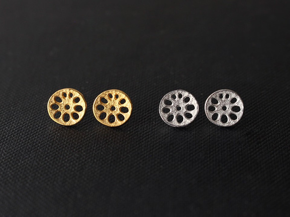 レンコンピアス S〔 sv / gold plating or rhodium plating 〕 1枚目の画像