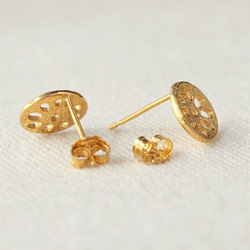 レンコンピアス S〔 sv / gold plating or rhodium plating 〕 2枚目の画像