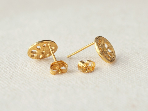 レンコンピアス S〔 sv / gold plating or rhodium plating 〕 2枚目の画像
