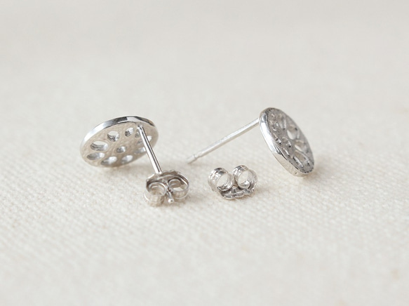 レンコンピアス S〔 sv / gold plating or rhodium plating 〕 5枚目の画像