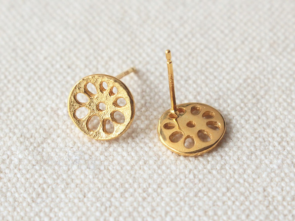 レンコンピアス S〔 sv / gold plating or rhodium plating 〕 3枚目の画像