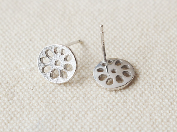 レンコンピアス S〔 sv / gold plating or rhodium plating 〕 6枚目の画像