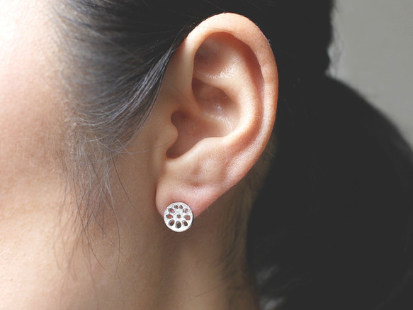 レンコンピアス S〔 sv / gold plating or rhodium plating 〕 7枚目の画像