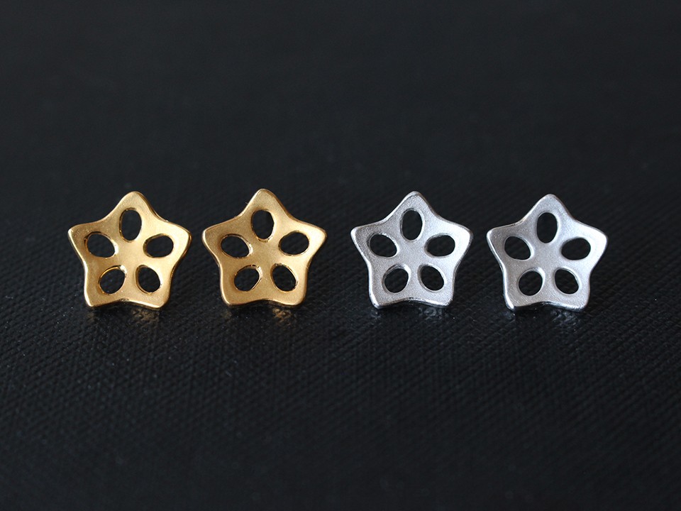 オクラピアス イヤリング M〔 sv / gold plating or rhodium plating 〕受注生産