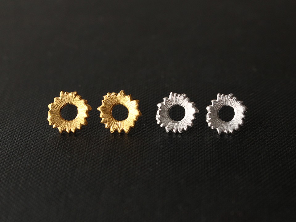 ゴーヤピアス イヤリングS〔 sv / gold plating or rhodium plating 〕受注生産