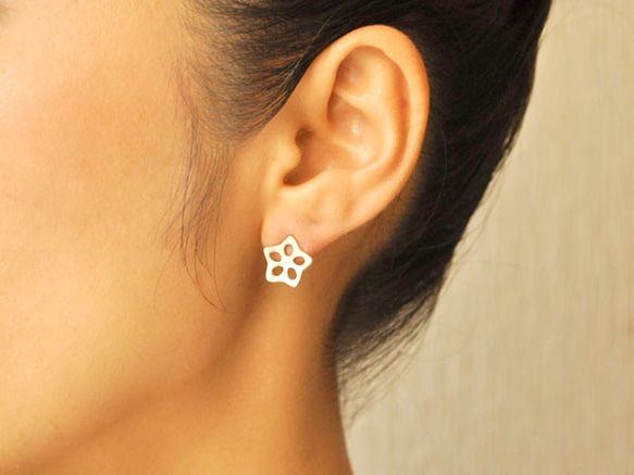 okura pierce〔sv/ rhodium plating〕【訂製】 第3張的照片