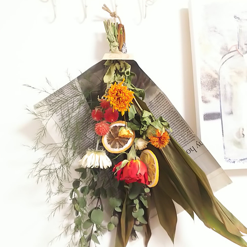 送料無料』南国風ドライフラワースワッグ ドライフラワー color 通販