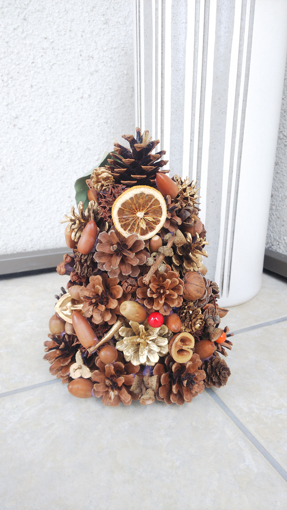 送料無料』 23㎝木の実いっぱいのナチュラルクリスマスツリー その他  