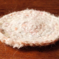 手紡ぎ糸のコースター（羊毛/アルパカ）　-シャンプー- 2枚目の画像