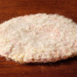 手紡ぎ糸のコースター（羊毛/アルパカ）　-シャンプー- 3枚目の画像
