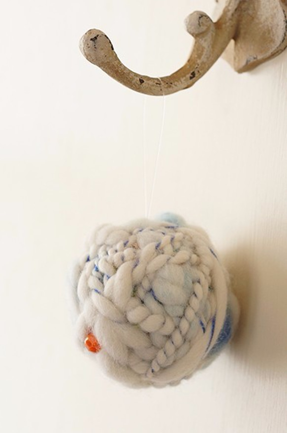 採用手紡針織裝飾品碗 - 色帶（藍色）的公主 -  S 第5張的照片