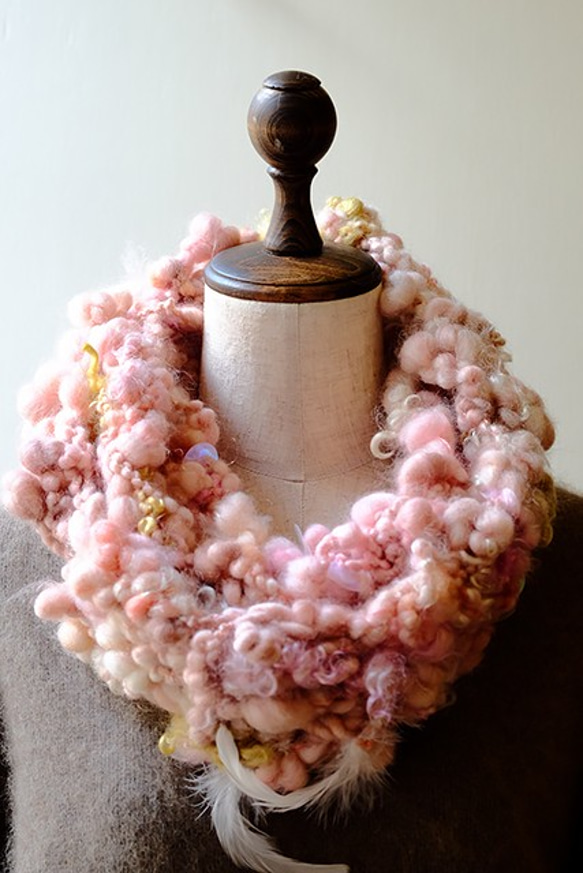 天女の羽衣｜手紡ぎ糸のスヌード｜モヘア 