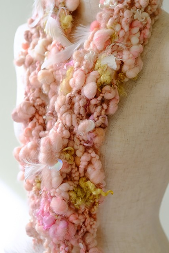 天女の羽衣｜手紡ぎ糸のスヌード｜モヘア 