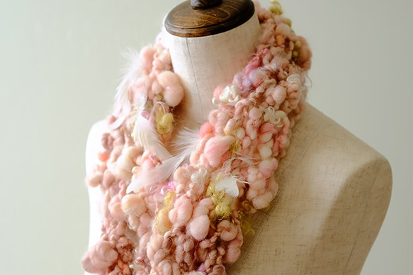 天女の羽衣｜手紡ぎ糸のスヌード｜モヘア 