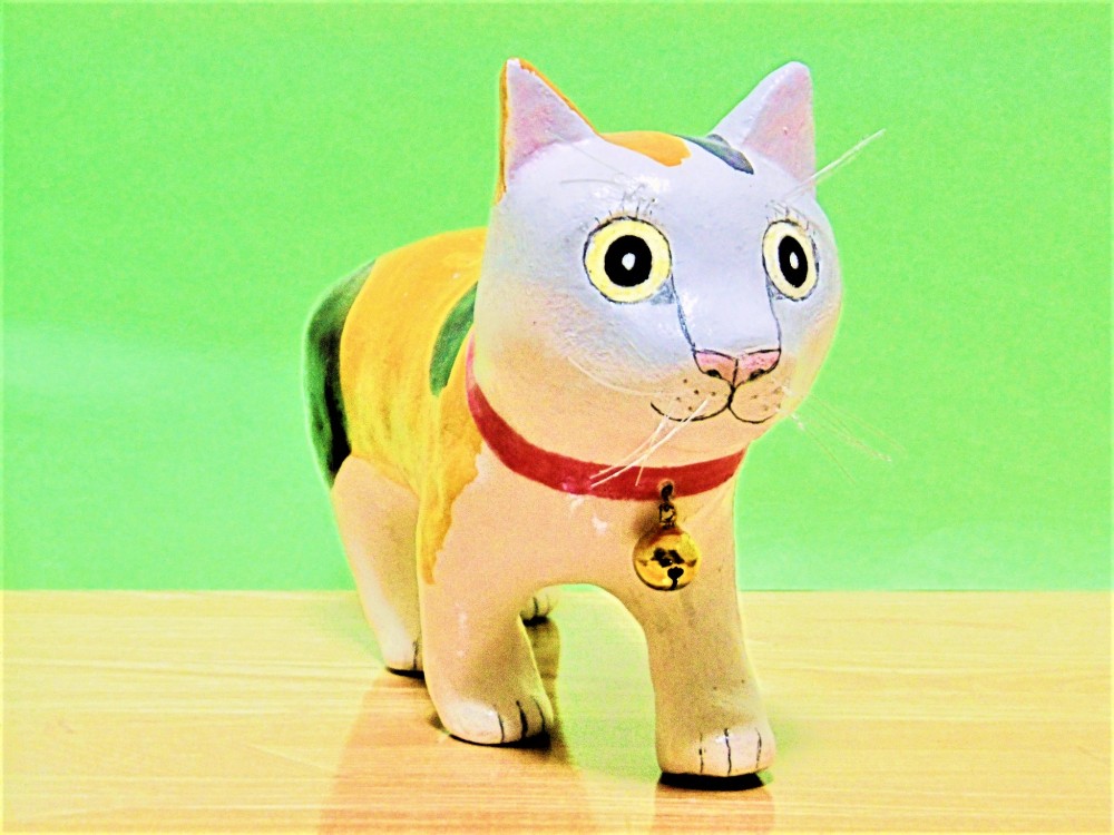 三毛猫（大）置物＃29（紙粘土と新聞紙） その他置物 工房TAKA