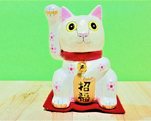 招き猫（大）置物＃21（紙粘土と新聞紙） その他置物 工房TAKA 通販