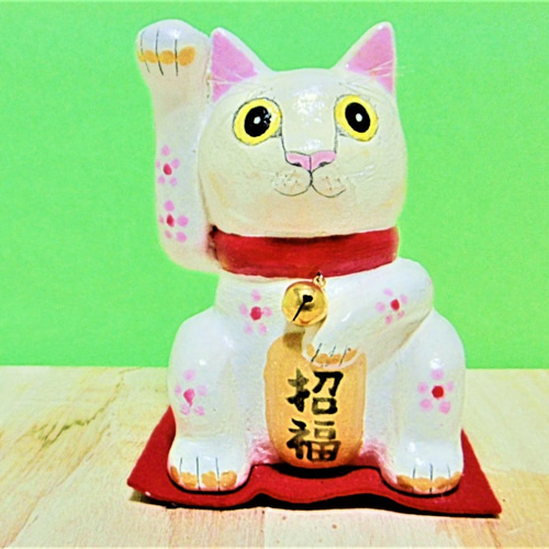 招き猫（大）置物＃21（紙粘土と新聞紙） その他置物 工房TAKA 通販