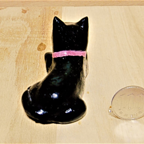 黒の猫（小）置物＃66（紙粘土と新聞紙） その他置物 工房TAKA 通販