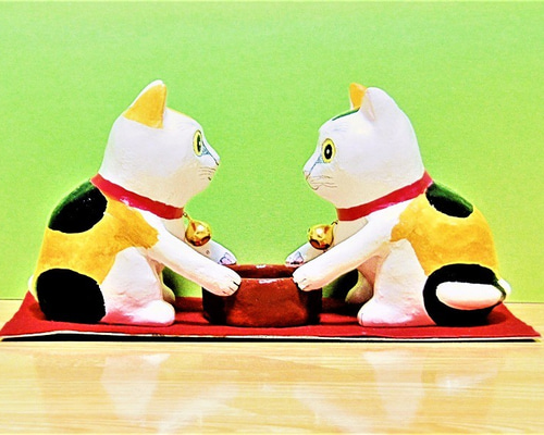 手作り焼き絵作品 三匹の猫たち 手作り焼き絵作品「三匹の猫たち」