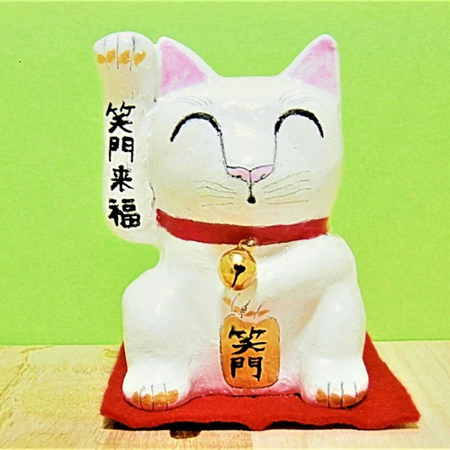 白猫(中)置物#2 (羊毛フェルト) 羊毛フェルト 工房TAKA 通販
