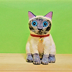 美品　シャム猫　樹脂製　置物　オブジェ　猫　まるで生きている様な　丁寧な作り 0_8a74d70dada1ff933869eeff2373