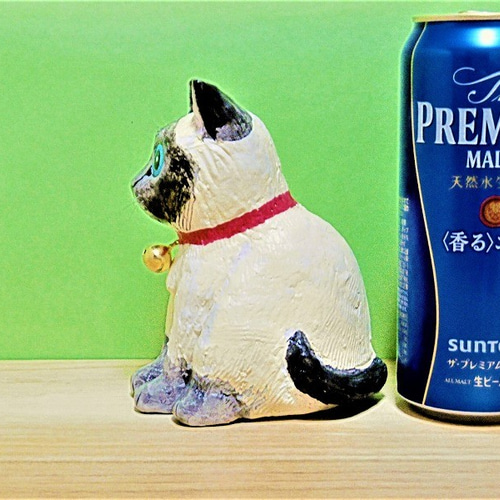 シャム猫（大）置物＃93（紙粘土と新聞紙） その他置物 工房TAKA