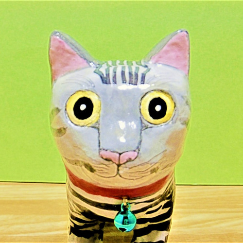 猫（アメリカンショートヘア）（中）＃101（紙粘土と新聞紙