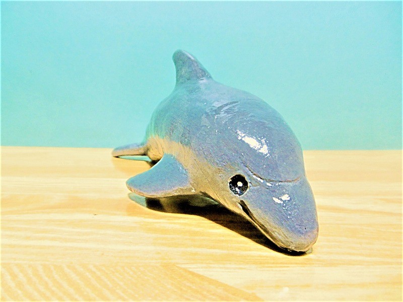 Hawaiiコアウッド ハンドメイド イルカ 木製イルカ彫刻 高さ約41cm Hawaiiコアウッド ハンドメイド イルカ 木製イルカ彫刻 高さ約41cm