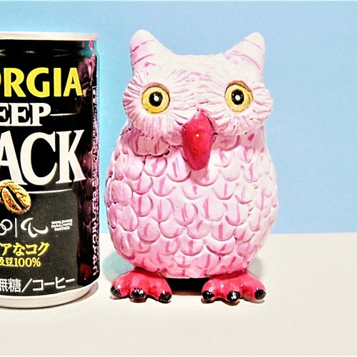 ソワジック フクロウ　置物　ピンク ソワジック フクロウの置物