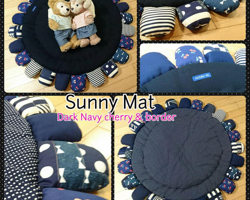 ☆サニーマット☆ No.233 ダークネイビー ドット&チェリー 2WAYタイプ